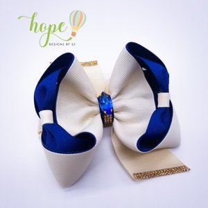 Elegant hair bow clip for special events with beautiful embellishments.